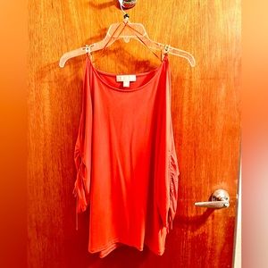 Orange blouse XL with characteristic Michael Kors gold chain detail on shoulder